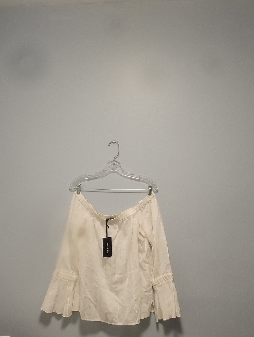Worth Cream Off-Shoulder Blouse with Flared Sleeves